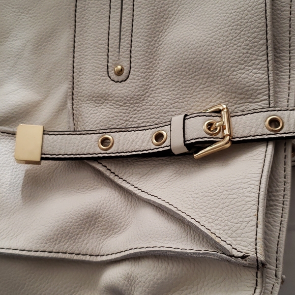 STEVEN/STEVE MADDEN New ROCKY Leather Satchel Shopper Tote WHITE Handbag Bag NWT - Picture 14 of 16